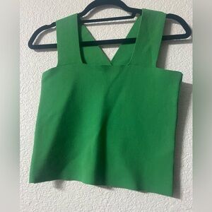 House of Harlow 1960 Vibrant Green square neck V strap back tank Top S